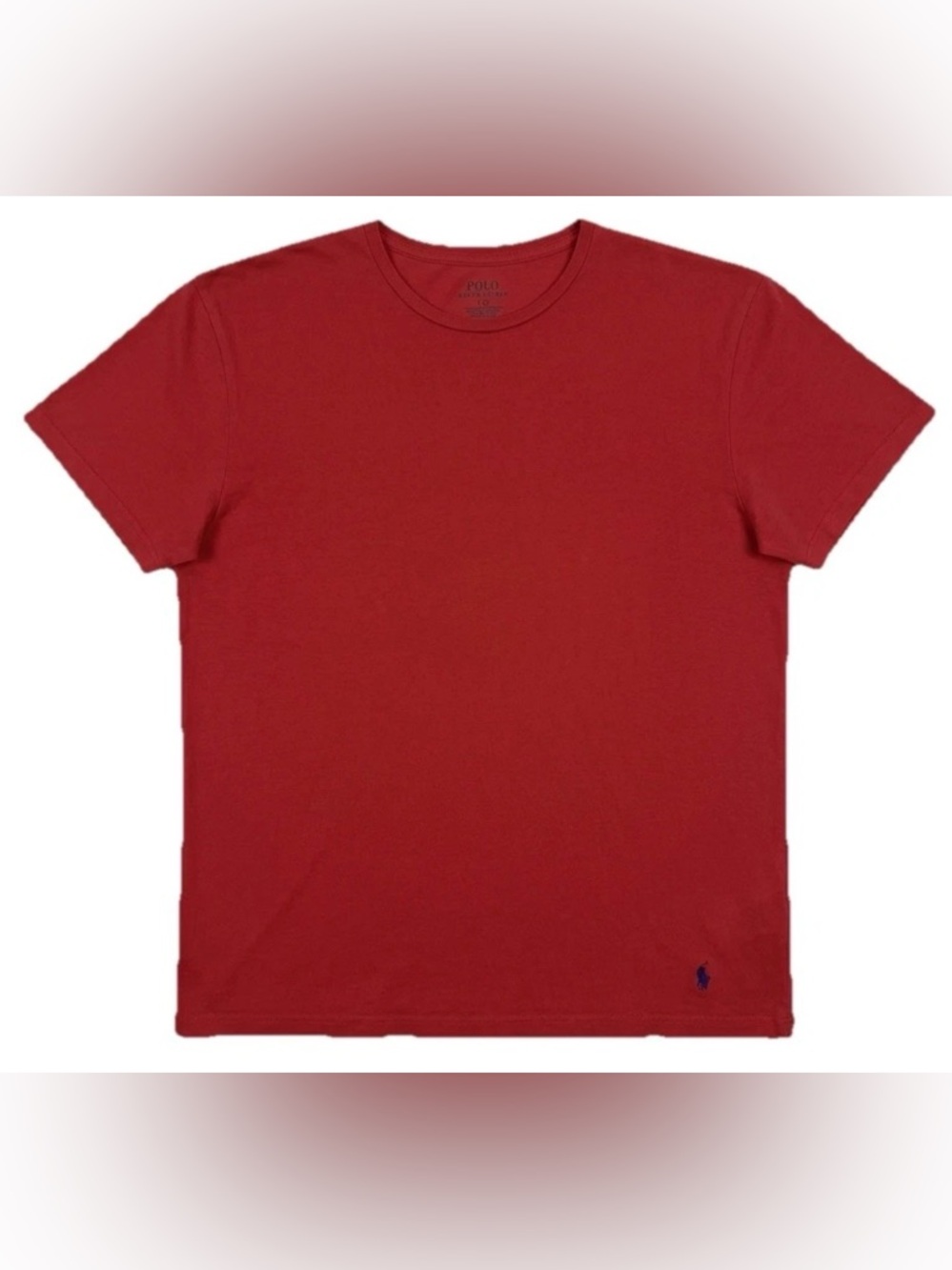 Polo Ralph Lauren Red Crew Neck T-Shirt Mens Large Blue Pony Logo Classic Fit